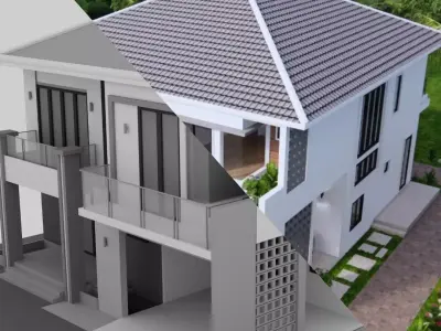 11x12 Metre 36x39 House Plan 1296 sqft 3D Model 3D model