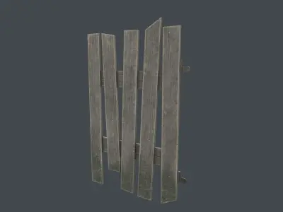 Wooden fencing 3D model
