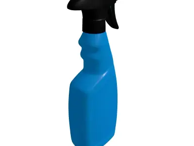 Blue Spray Bottle Cleaner Container Low-poly 3D model