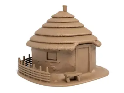 Medieval peasants house 3D print model