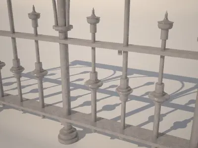 Old Fence Railing Free 3D model
