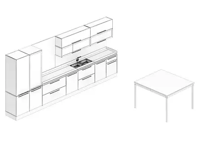 Kitchen Furniture Set 4 3D model