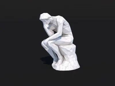 12 Famous Sculptures Landmark in the World Low Poly Low-poly 3D model