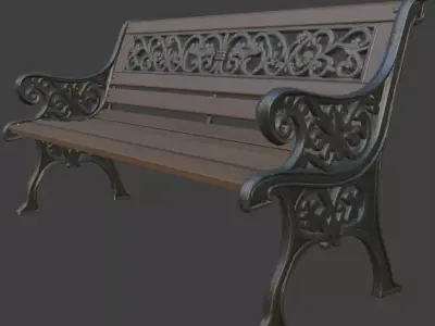 Park Bench 3D Model 3D model
