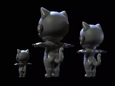 Cat6Pack2 Low-poly 3D model