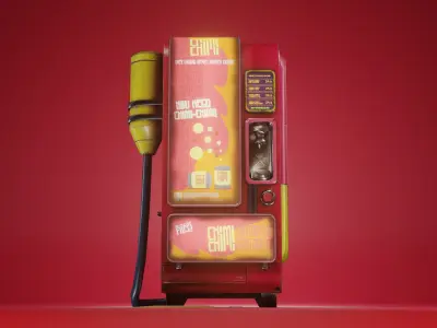 Sci-Fi Vending Machine - Game Ready Low-poly 3D model