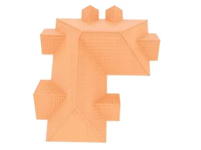 Realistic Roof Shingles 14 3D model