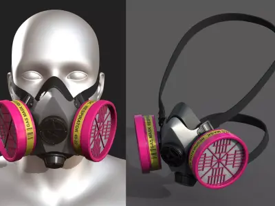 Gas mask plastic protection combat military  Low-poly 3D model