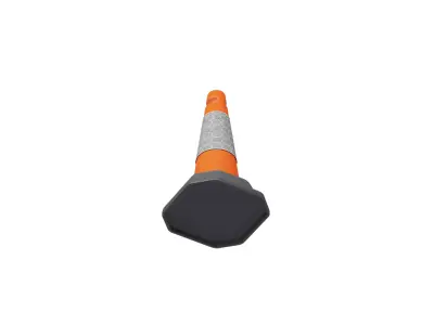Road Cone 02 Orange Low-poly 3D model