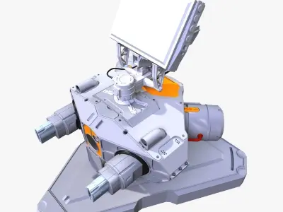 Sci-Fi Ground Laser Turret 3D model
