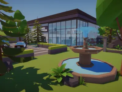 Low Poly FPS Bundle - Shooter Maps and Weapons Low-poly 3D model