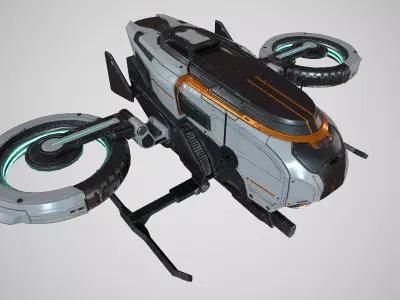 Drone sci fi low poly  Low-poly 3D model