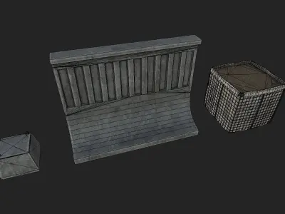 Barriers Pack Low-poly 3D model