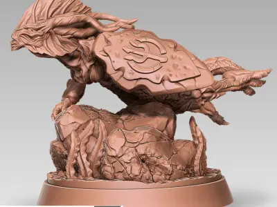 Scifi Fantasy Minis Thirteen 3D printable characters and bases 3D model