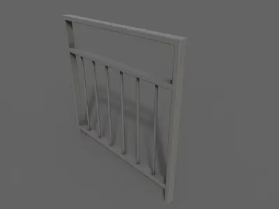 PBR Pedestrian Guard Rail Grey V4 Low-poly 3D model