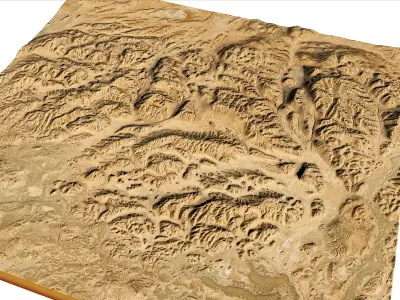 Desierto del Diablo 3d model terrain Low-poly 3D model