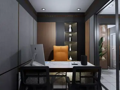 Modern Minimalist Office Design receptionist meeting room  3D model