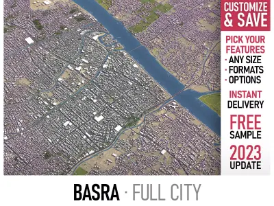 Basra - 3D City Model Low-poly 3D model