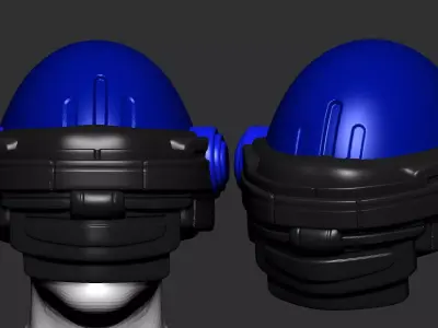 helmet high poly sculpt 3d printable ver 7 3D model 3D model 54
