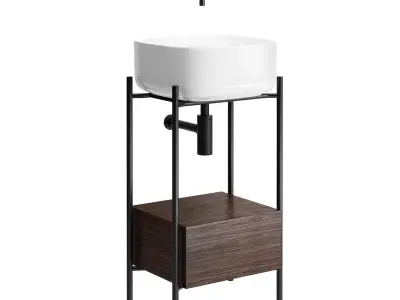 Diva 1 Floor Standing Vanity Unit by Scarabeo Ceramiche 3D model