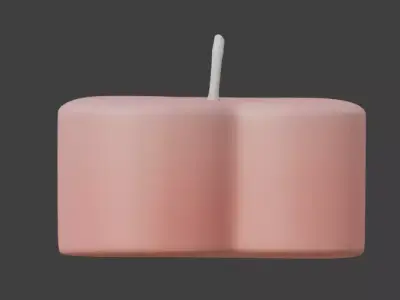 Heart-Shaped Candle 3D Model Low-poly 3D model