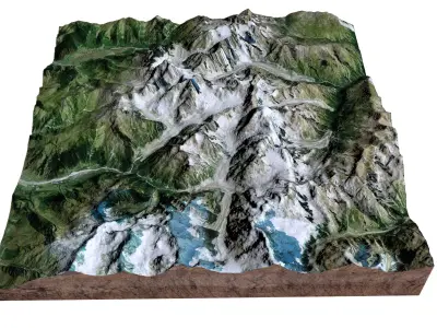 Glacier Mestia Svaneti Georgia 3D model