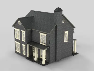 British House Design 18T1  Low-poly 3D model