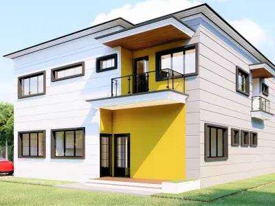 DUPLEX house design in philippines 3D model