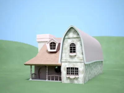 house cartoon Low-poly 3D model