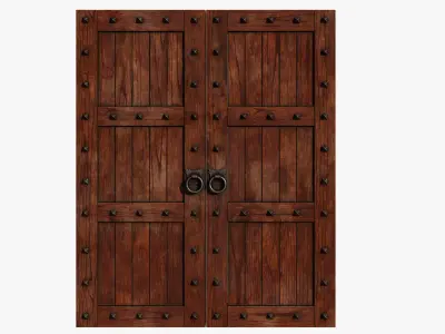 Medieval Door Low-poly 3D model