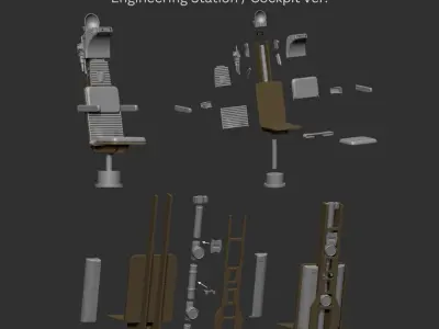 Millennium Falcon Chair for Cockpit Jazzinc upgrade 6th Scale  3D model