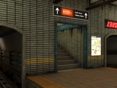 Metro Station Low-poly 3D model