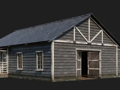 49-50-51-52 - Farm Buildings 4K PBR GameReady Low-poly 3D model