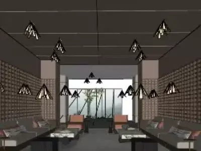 Sales office lobby interior decoration 3D model