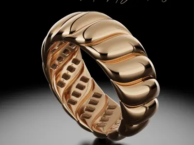 Lustrous harmony ring 3D print model