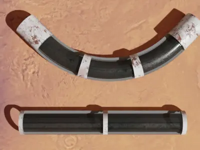 Sci-fi tunnel Low-poly 3D model