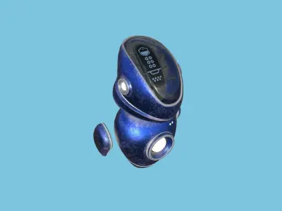 Flying Robot 06 Blue Steel - Character SciFi Design Low-poly 3D model
