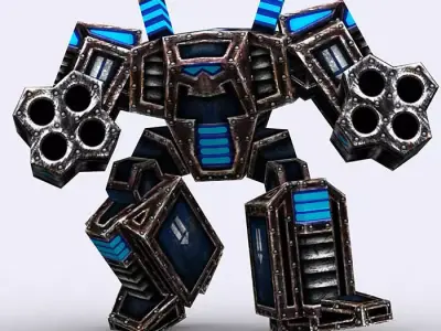 3DRT - Warbots Mechanoids Low-poly 3D model