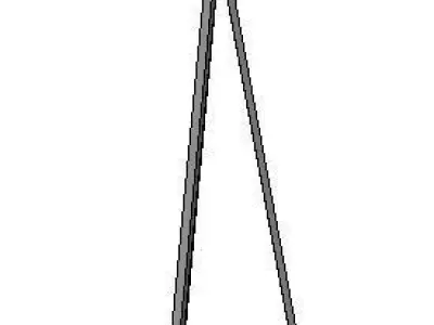 tripod floor lamp 150cm high Low-poly 3D model