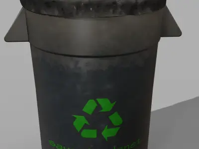 recycle bin Low-poly 3D model shop