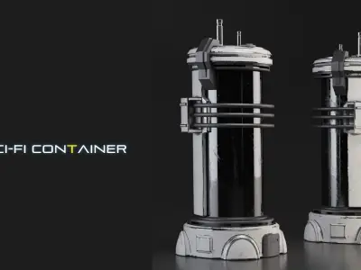 SCI-FI CONTAINER  4K PBR 3D model