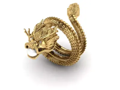 Ancient Dragon Ring  3D print model