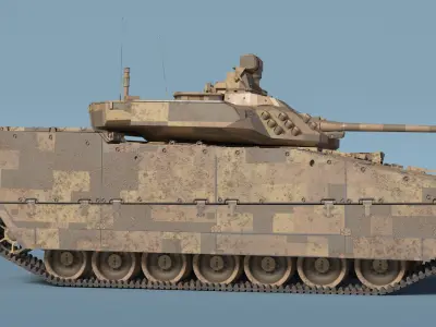  Dirty Armored Tank Vehicle Sand Camouflage 