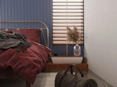 bedroom interior scene 3d design model 3D model