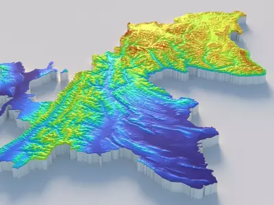 Tajikistan Terrain Country 3D model