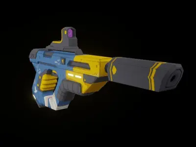 SCI-FI Gun Weapon Low-poly 3D model