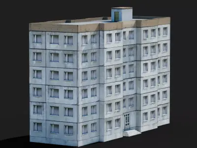 LOW POLY - SOVIET APARTMENT BUILDING 3D model