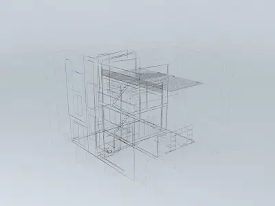 Architecture empty room with door Free 3D model