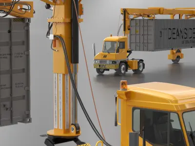  Container Shuttle with 40ft Container Yellow 