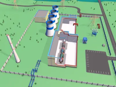 Thermal power plant 3D model